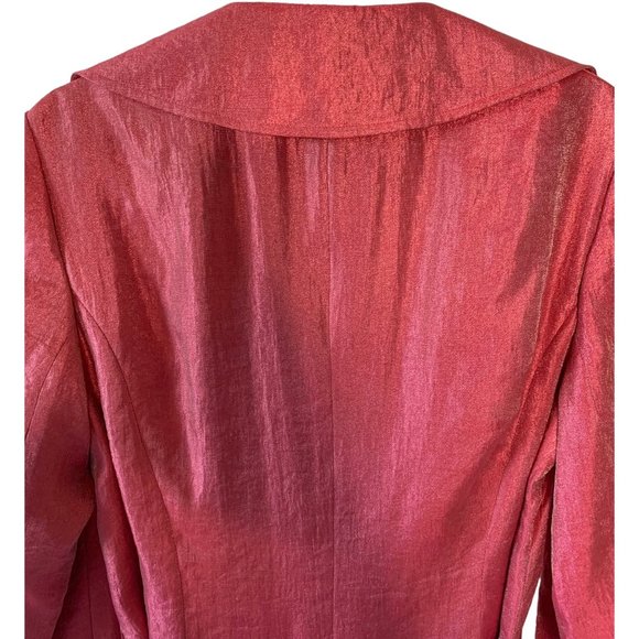 •SOLD•NINE WEST Azalea Shiny Pink Vintage Button-Up Short Dress Jacket NWT Small - Picture 7 of 8